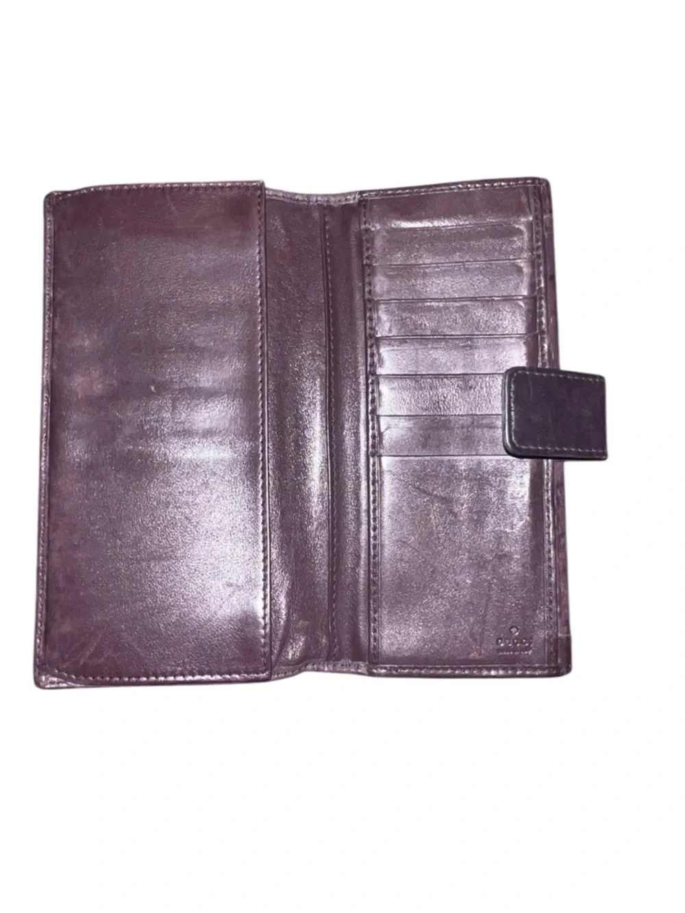 Gucci Embossed GG Leather Wallet with Gold Heart Accent - Picture 10 of 12